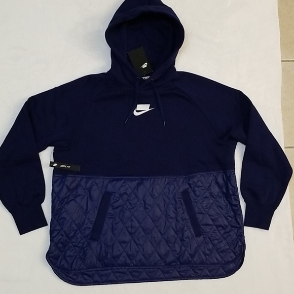 Large Nike Womens NSW Fleece Quilted Fleece Top - Picture 6 of 12